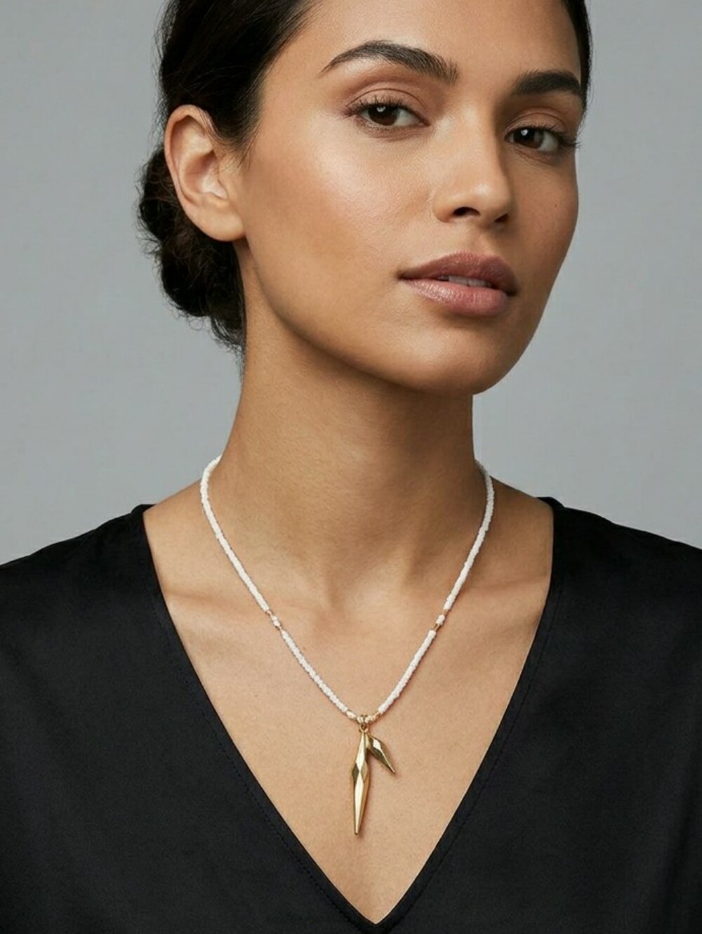 Retired Allison Daniels Two Faced Double Dagger Pearl Necklace